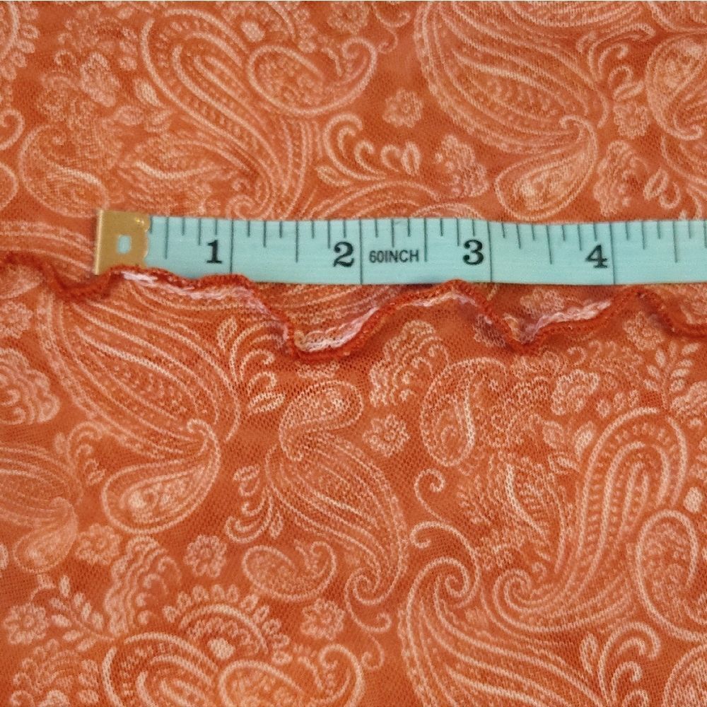 See You Monday Red Orange Paisley Two Piece Crop Top and Skirt Set Medium - Picture 13 of 13